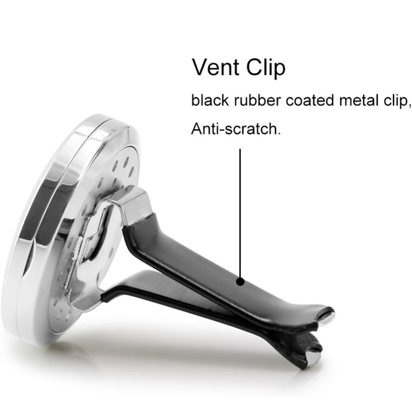 Car Aromatherapy Essential Oil Diffuser Locket with Vent Clip 11 Felt Pads NWOT - Picture 3 of 6